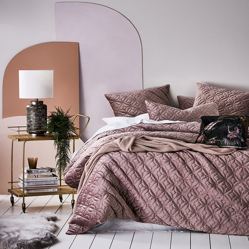 Denver Quilted Velvet Flower Pillowcase