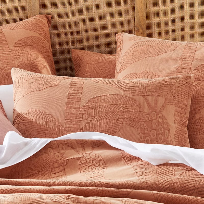 Jungle Palm Matelasse Soft Clay Pillowcase
