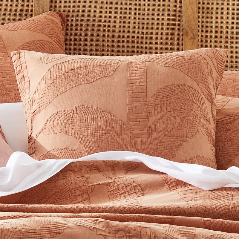 Jungle Palm Matelasse Soft Clay Pillowcase