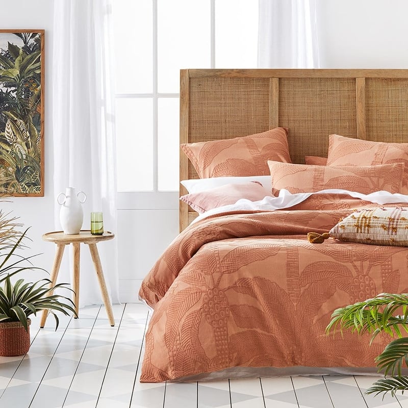 Jungle Palm Matelasse Soft Clay Pillowcase