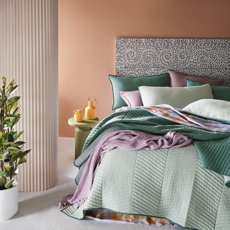 Roma Quilted Blue Mist Pillowcase