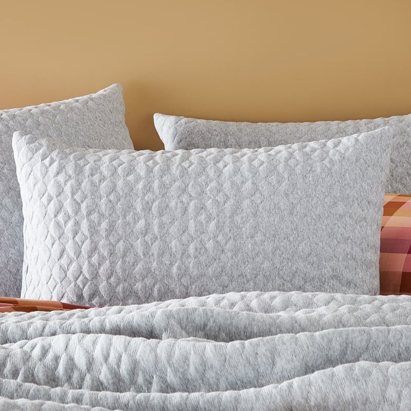 Geo Jersey Grey Marle Pillowcase