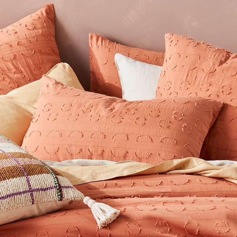 Cisco Matelassé Burnt Orange Pillowcase