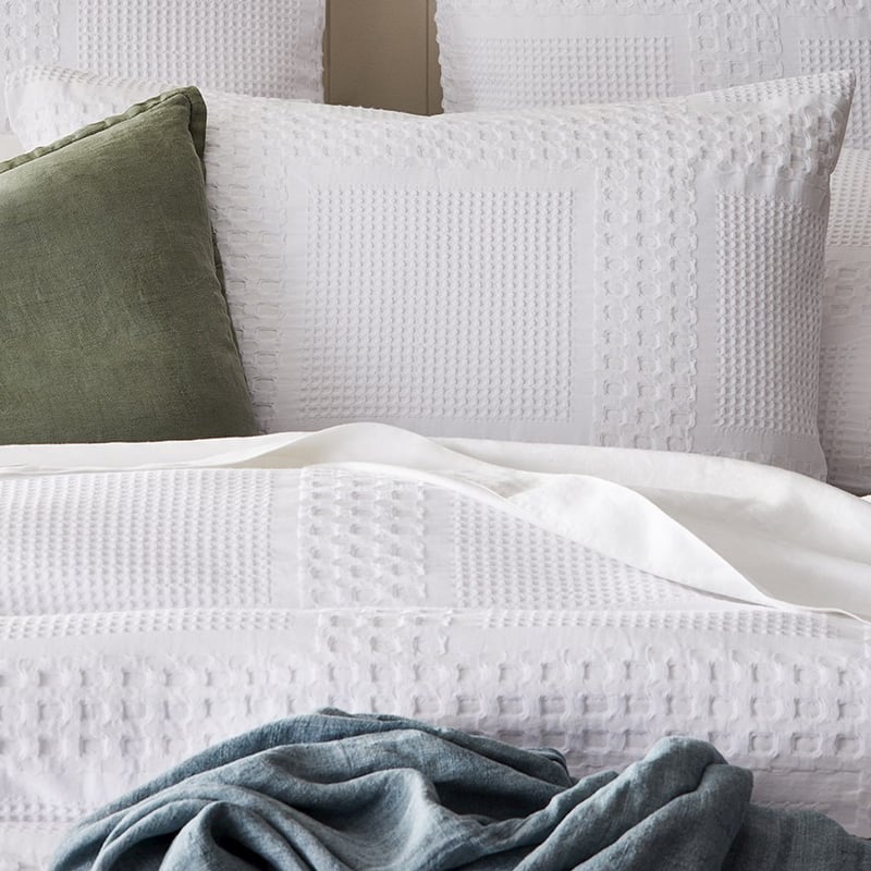 Waffle White Pillowcase