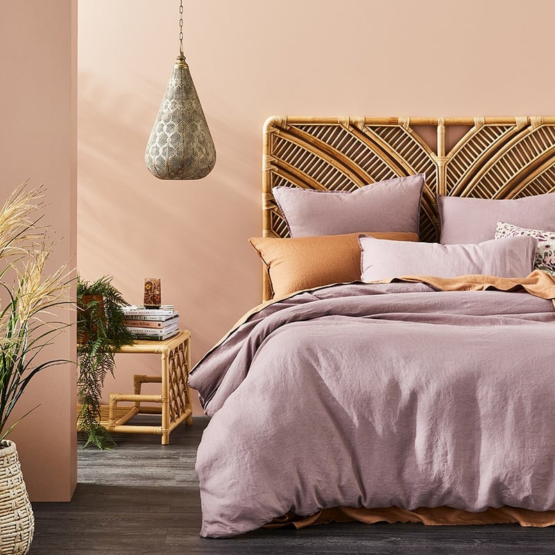 Vintage Washed Linen Dusty Mauve Pillowcase