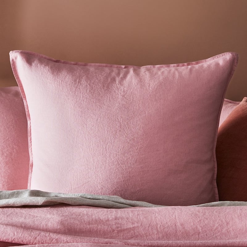 Vintage Washed Linen Rose Quartz Pillowcase