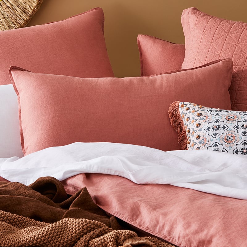 Vintage Washed Linen Rouge Pillowcase
