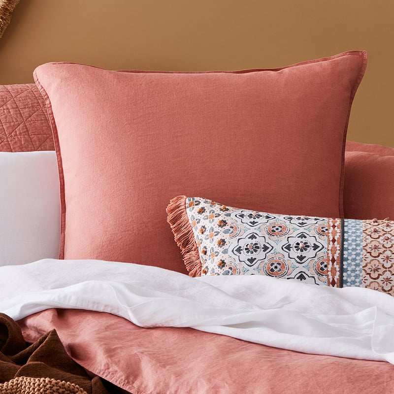 Vintage Washed Linen Rouge Pillowcase