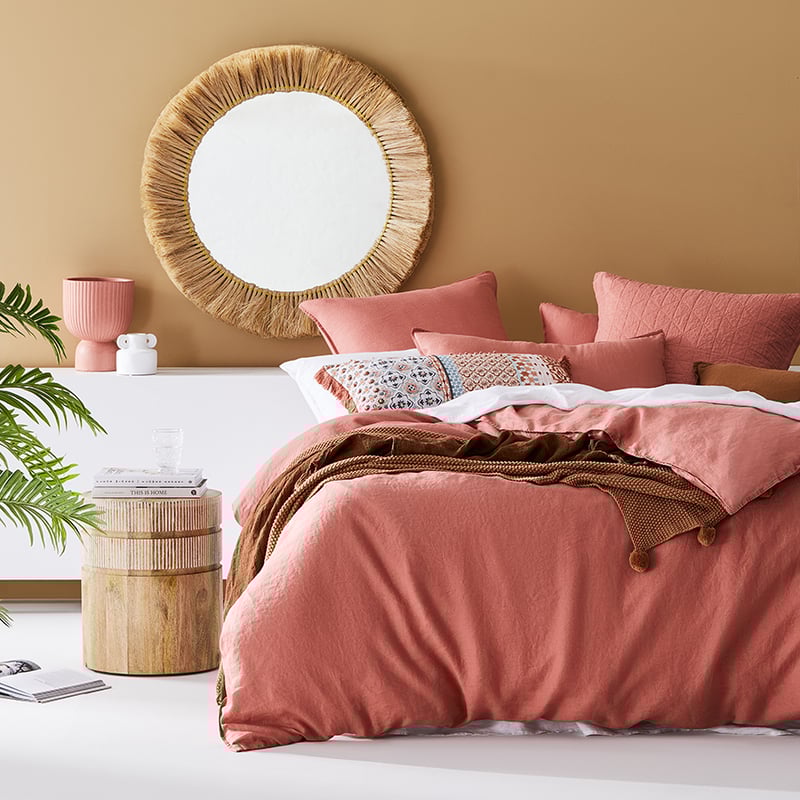 Vintage Washed Linen Rouge Pillowcase