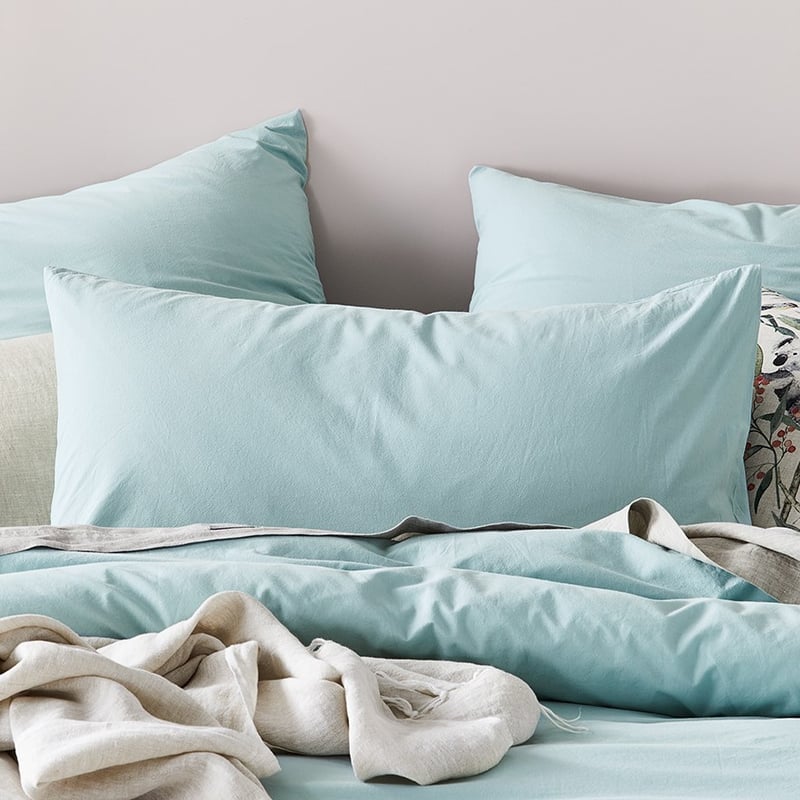 Stonewashed Cotton Ice Blue Pillowcase