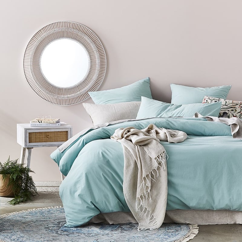 Stonewashed Cotton Ice Blue Pillowcase