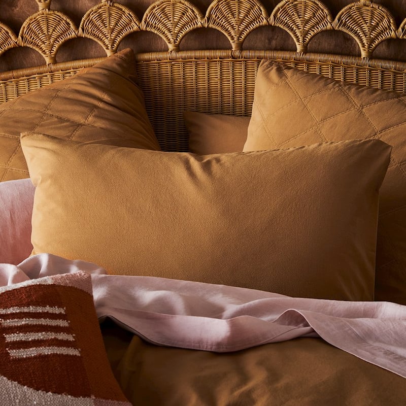 Stonewashed Cotton Brown Sugar Pillowcase