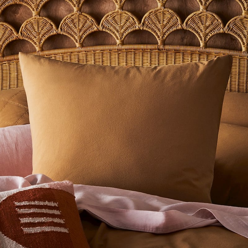 Stonewashed Cotton Brown Sugar Pillowcase
