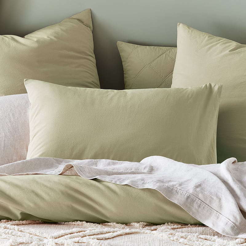 Stonewashed Cotton Soft Khaki Pillowcase