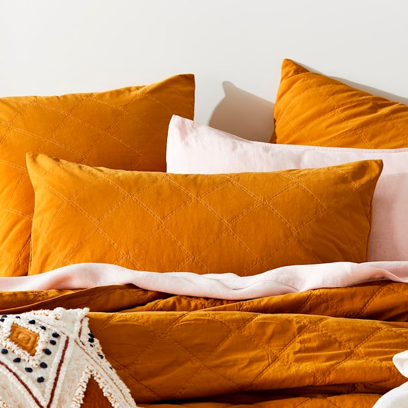 Stonewashed Cotton Chai Quilted Pillowcase