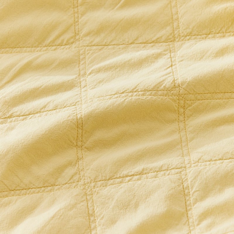 Stonewashed Cotton Dusty Yellow Quilted Pillowcase  
