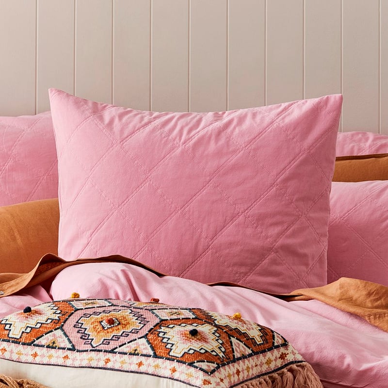Stonewashed Cotton Fairy Floss Quilted Pillowcase