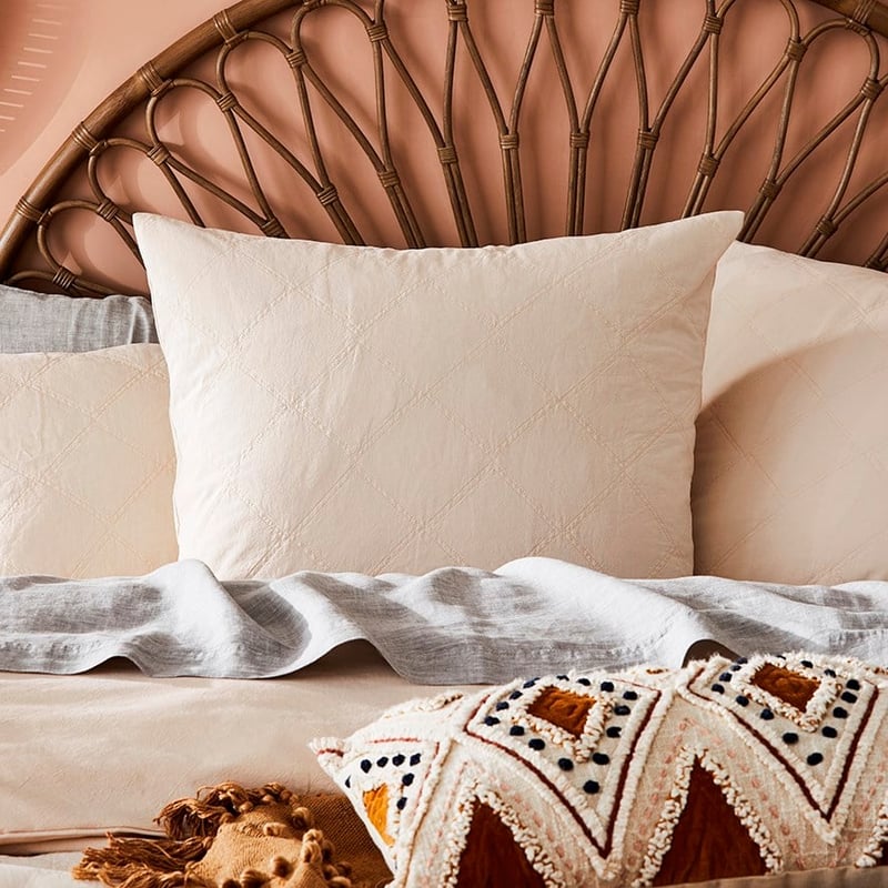 Stonewashed Cotton Sand Quilted Pillowcase