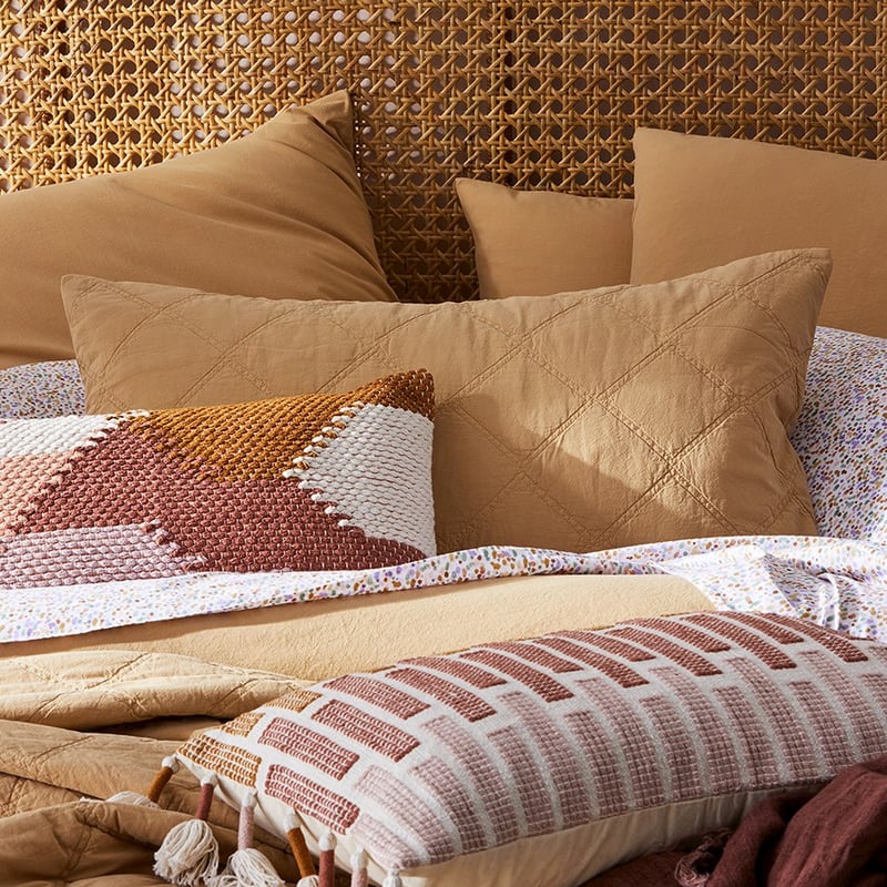 Stonewashed Cotton Wheat Quilted Pillowcase