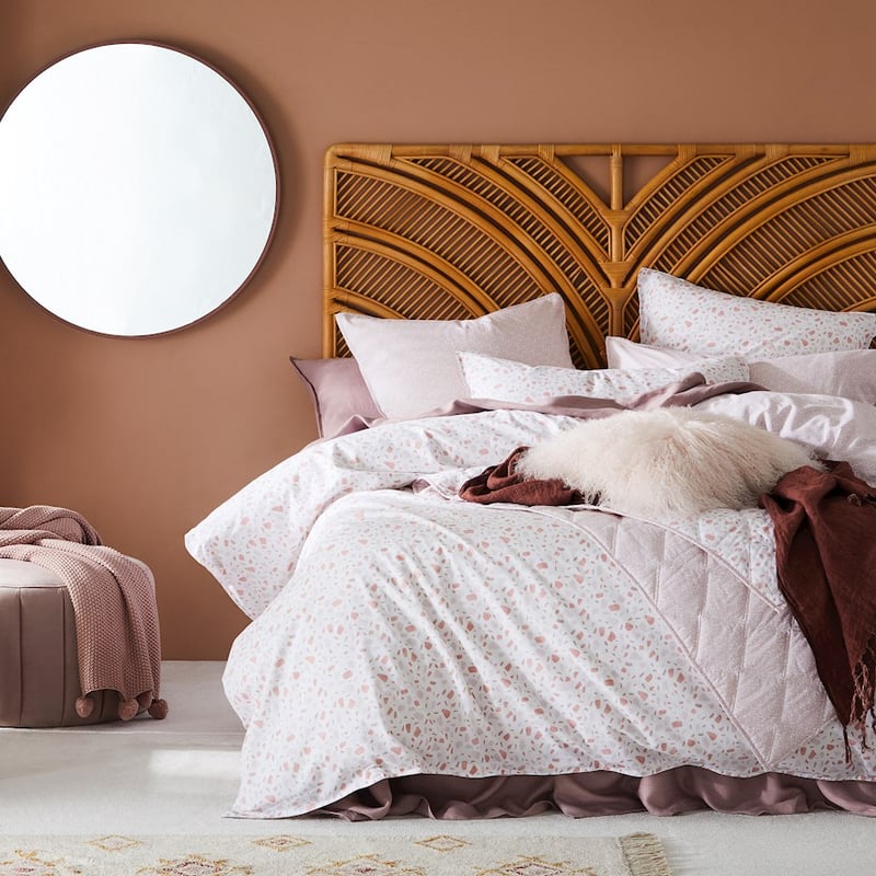 Stonewashed Cotton Printed Pink Terrazzo Pillowcase