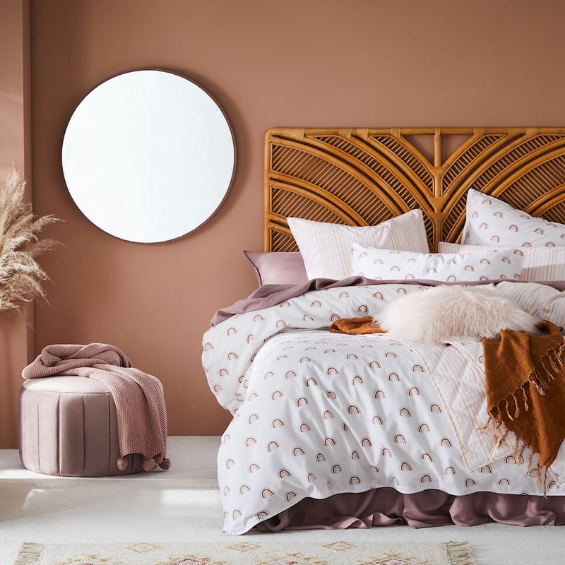 Stonewashed Cotton Printed Rainbow Pillowcase