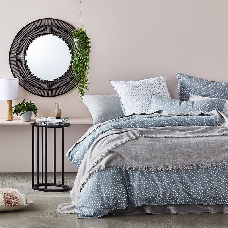 Stonewashed Printed Cotton Slate Spot Pillowcase