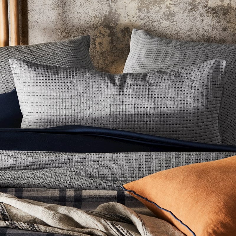 Mark Tuckey Quilted Grey Pillowcase