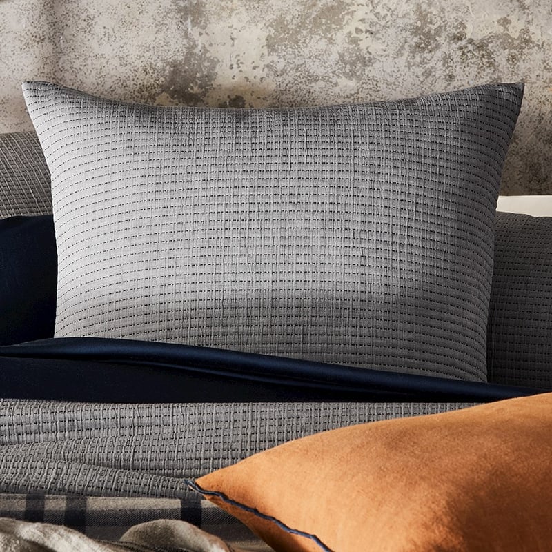 Mark Tuckey Quilted Grey Pillowcase