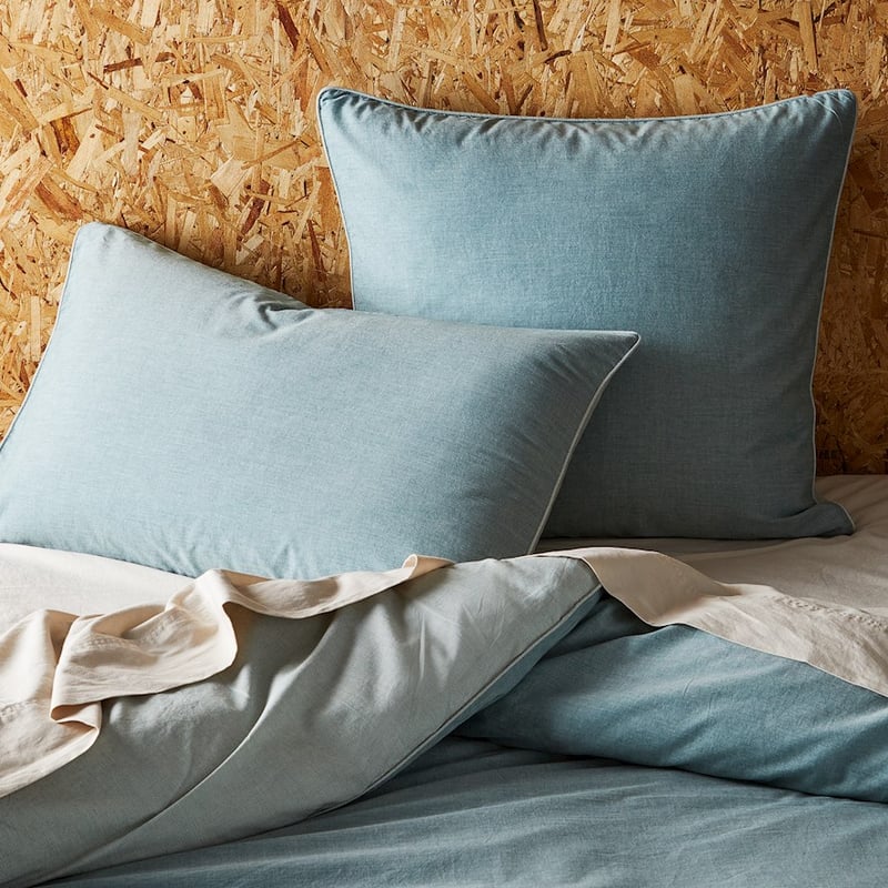 Organic Cotton Chambray Ocean Pillowcase