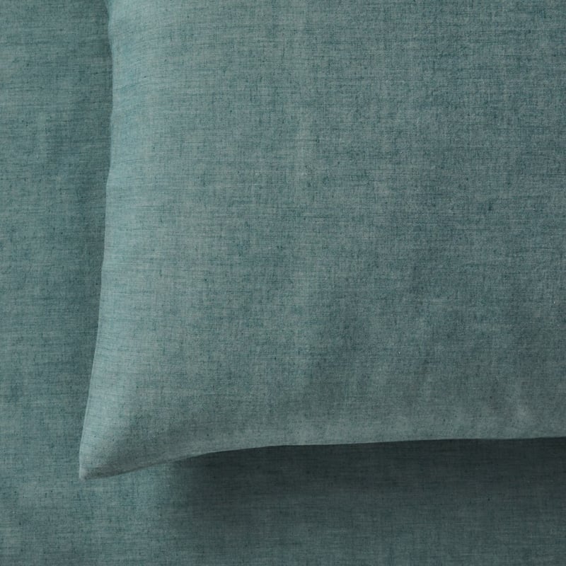 Organic Cotton Chambray Ocean Pillowcase