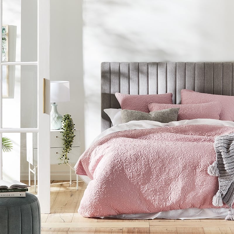 Chloe Quilted Peony Pink Pillowcase