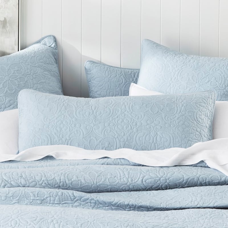 Chloe Quilted Powder Blue Quilt Cover