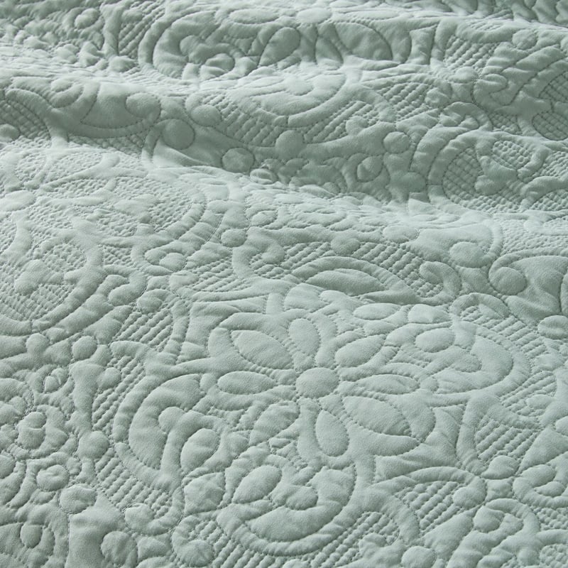 Chloe Quilted Sage Quilt Cover