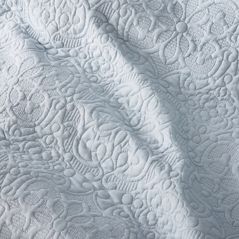 Chloe Quilted Silver Blue Quilt Cover
