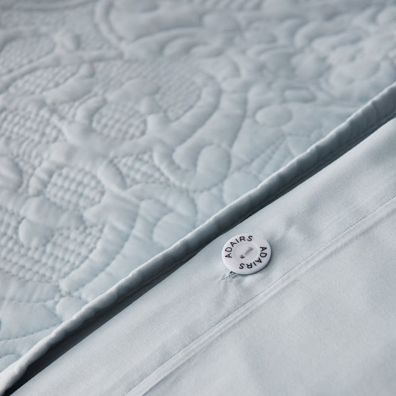 Chloe Quilted Silver Blue Quilt Cover