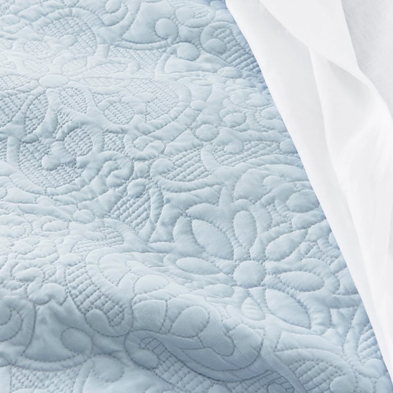 Chloe Quilted Powder Blue Coverlet
