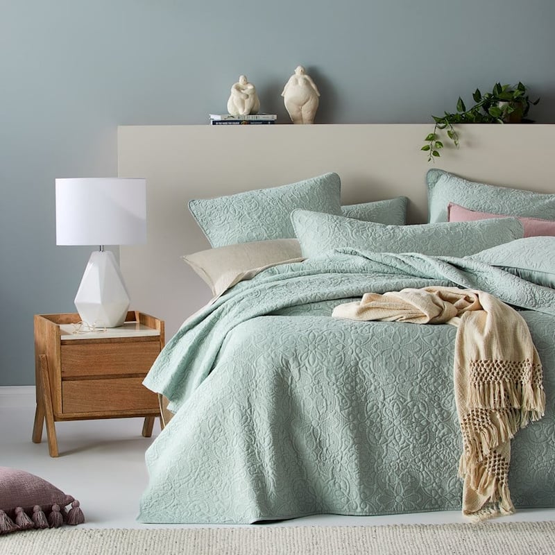 Chloe Quilted Sage Coverlet