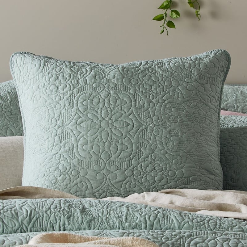 Chloe Quilted Sage Coverlet