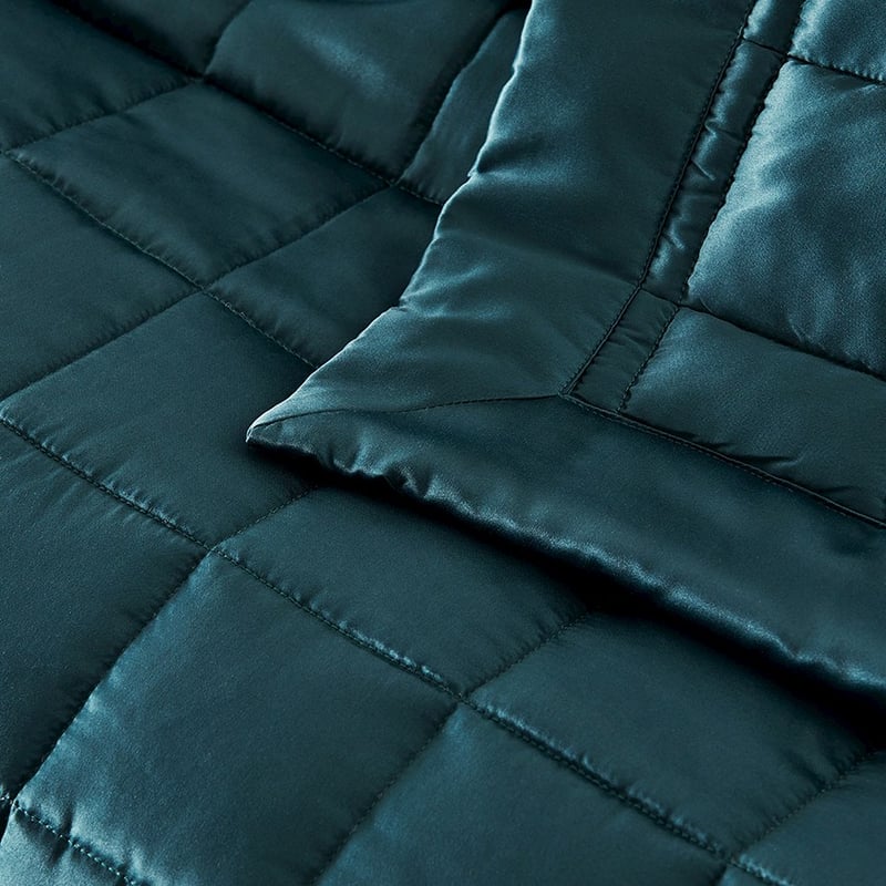Alma Deep Teal Quilted Coverlet