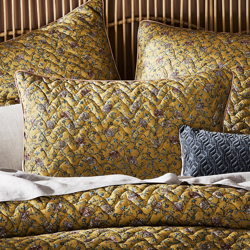 Kavali Quilted Mustard Quilt Cover