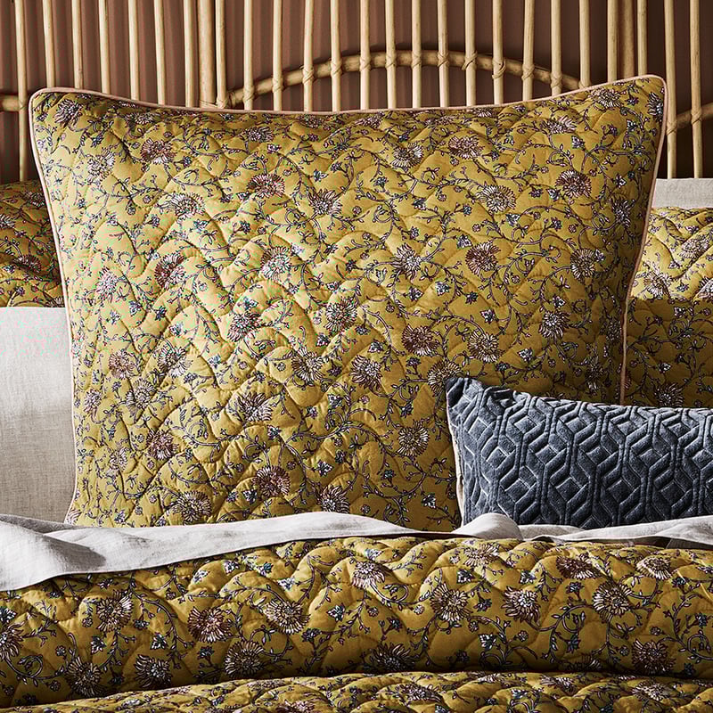 Kavali Quilted Mustard Quilt Cover