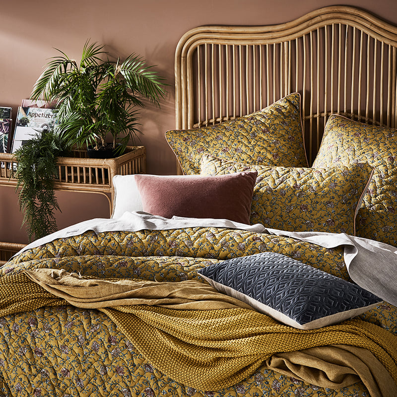 Kavali Quilted Mustard Quilt Cover