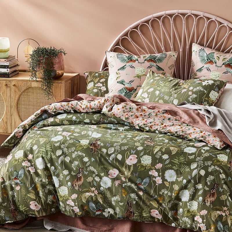 Secret Garden Olive Quilt Cover Set