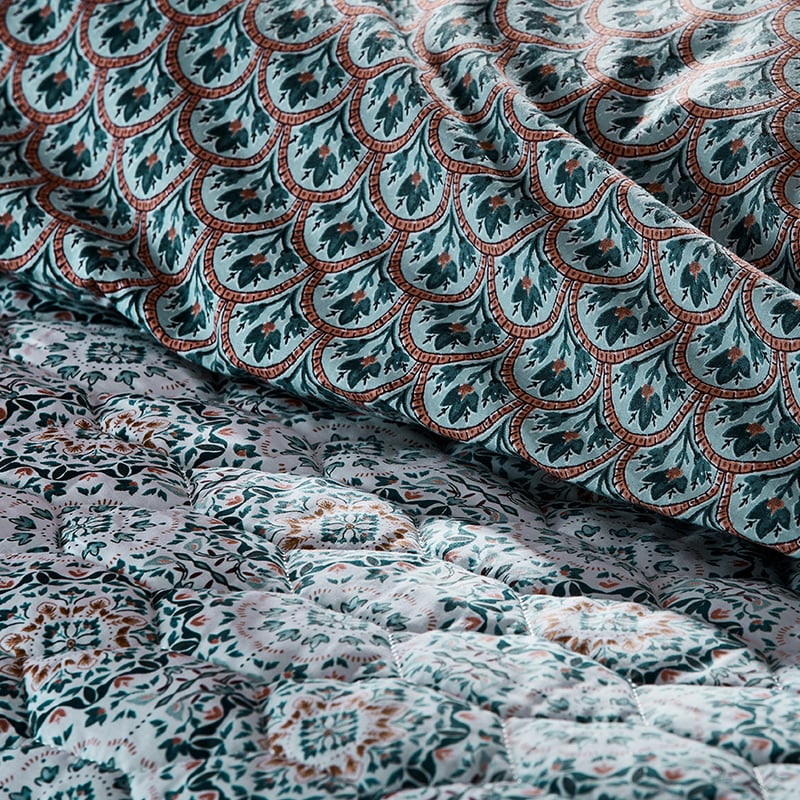 Canterbury Quilted Teal Quilt Cover