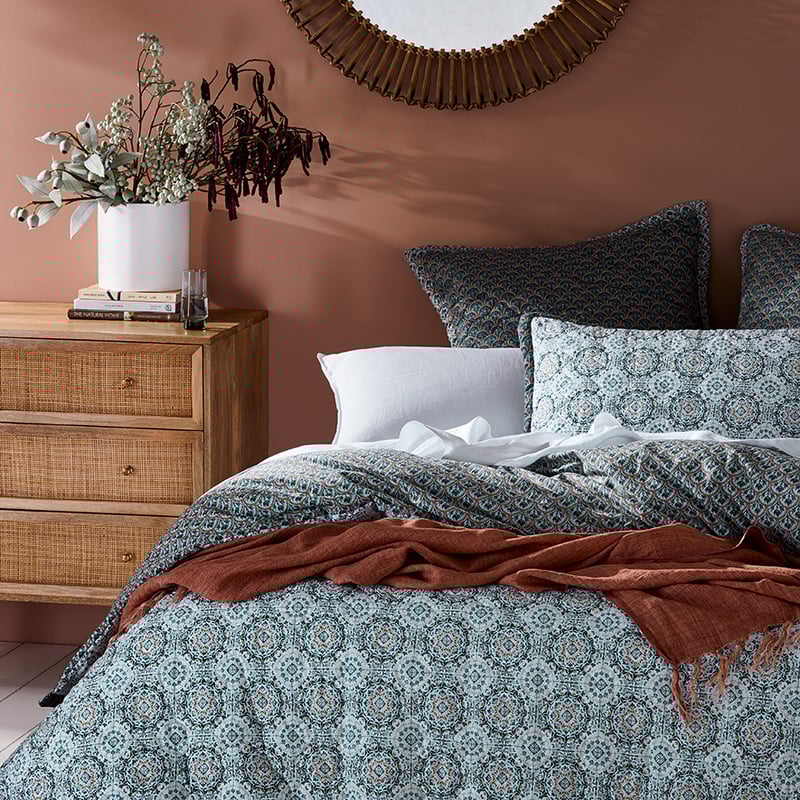Canterbury Quilted Teal Quilt Cover