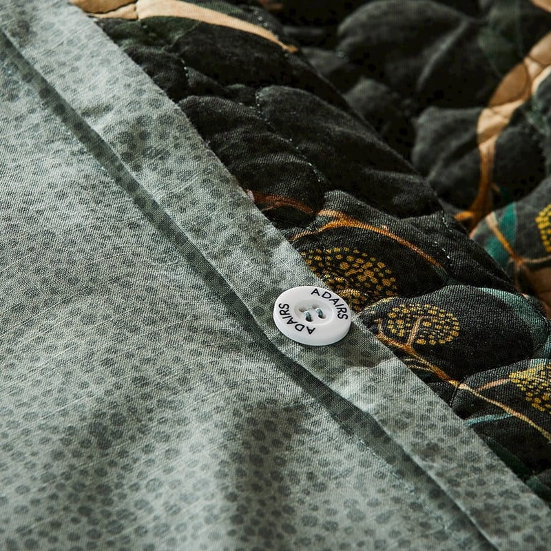 Dana Kinter Wattle Quilted Dark Green Quilt Cover
