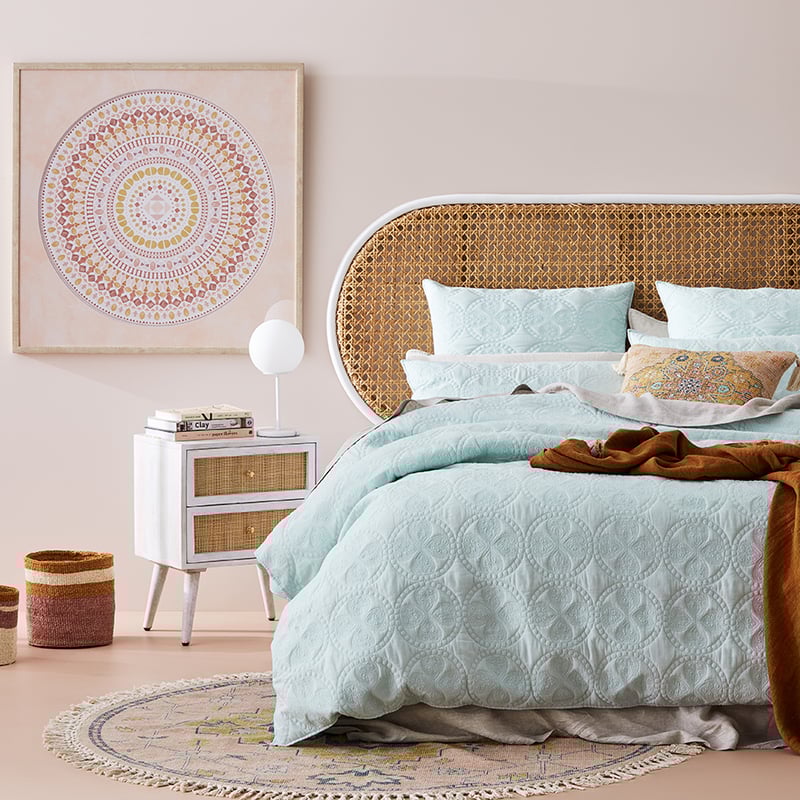 Grace Quilted Mist Quilt Cover