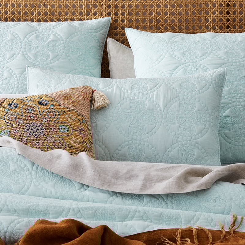 Grace Quilted Mist Quilt Cover