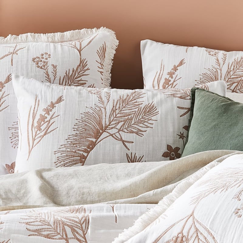 Acacia Jacquard White Quilt Cover