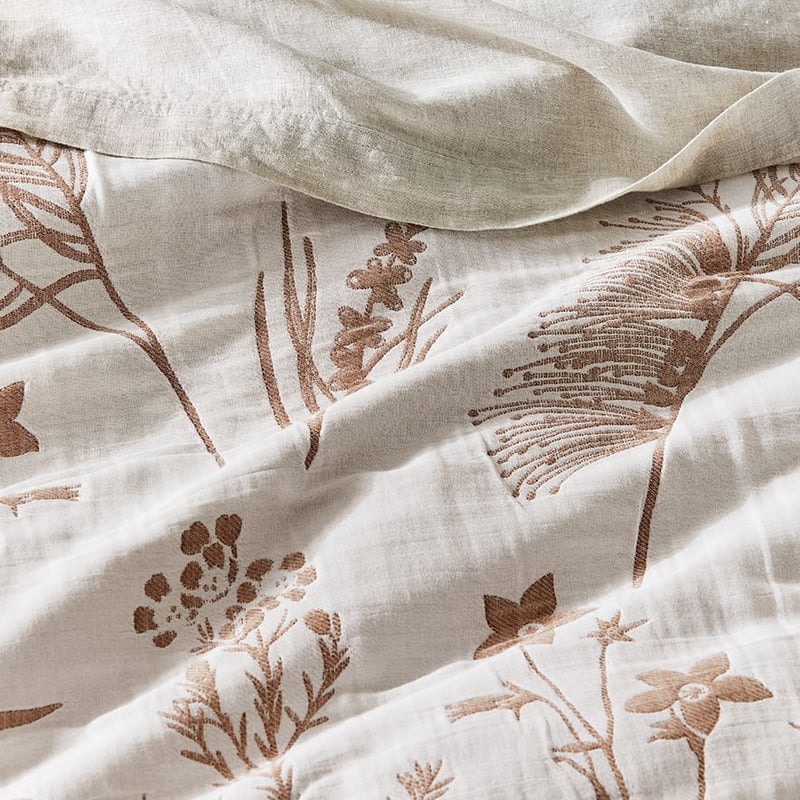 Acacia Jacquard White Quilt Cover